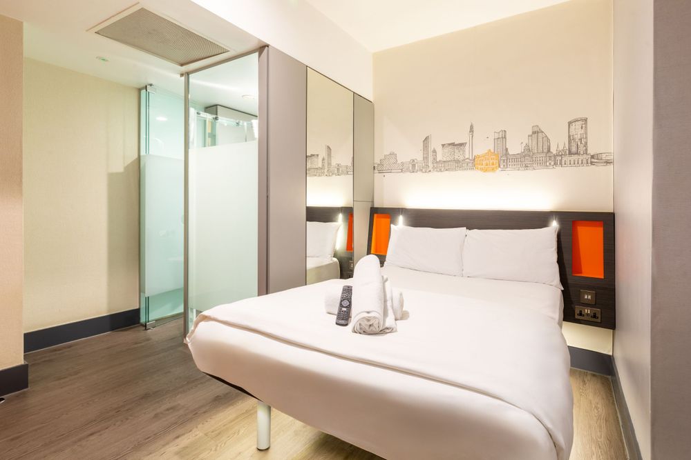 “UK budget hotel room simple interior stay”